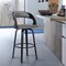Armen Living Shelly 30" Bar Height Swivel Gray Faux Leather and Black Wood Bar Stool LCSHBAGRBL30 - alternate 6